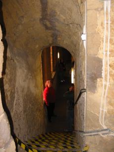 the passage to the stained glass museum, in the south gallery of the cathederal