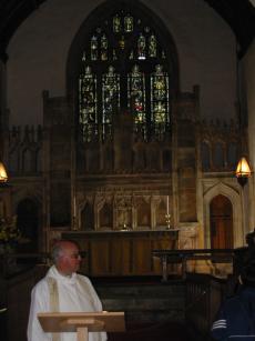 The East end of the East Church, with the vicar in the foreground